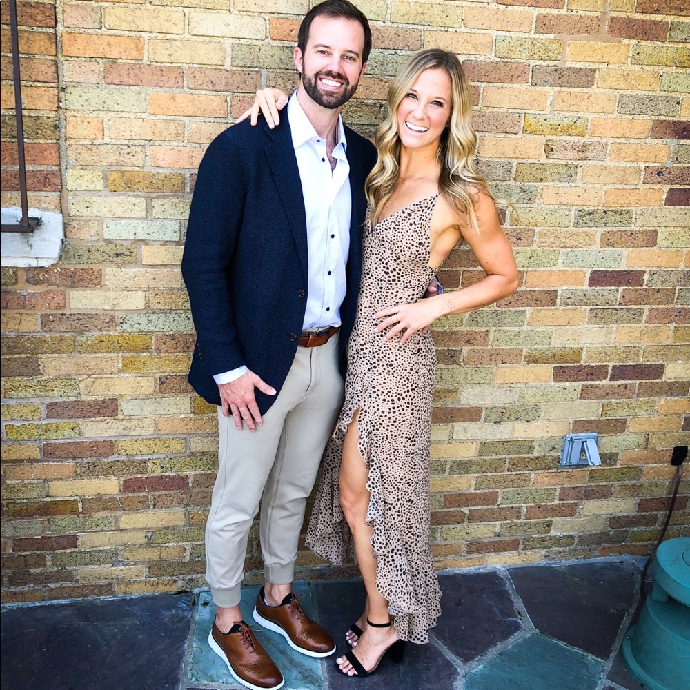 Natural leopard dress worn once